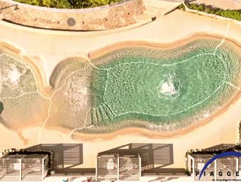 Top view of the beach
